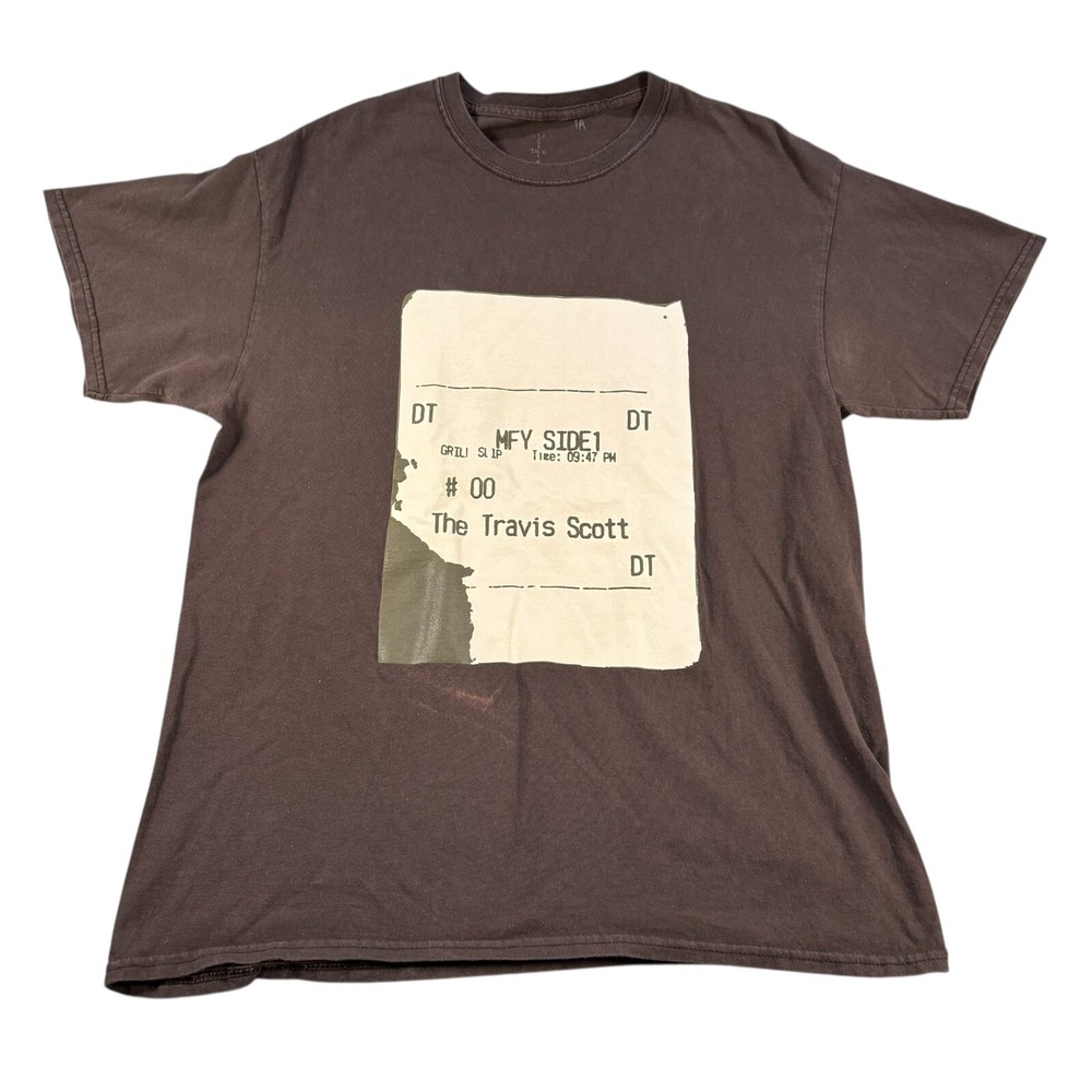 Cactus Jack Travis Scott Brown T-Shirt Mcdonalds Crew Neck‎ Short Sleeve Sz M
